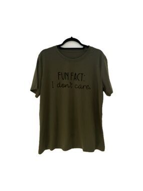 UNISEX XL ARMY GREEN UNBRANDED GRAPHIC CREW NECK SHORT SLEEVE T-SHIRT